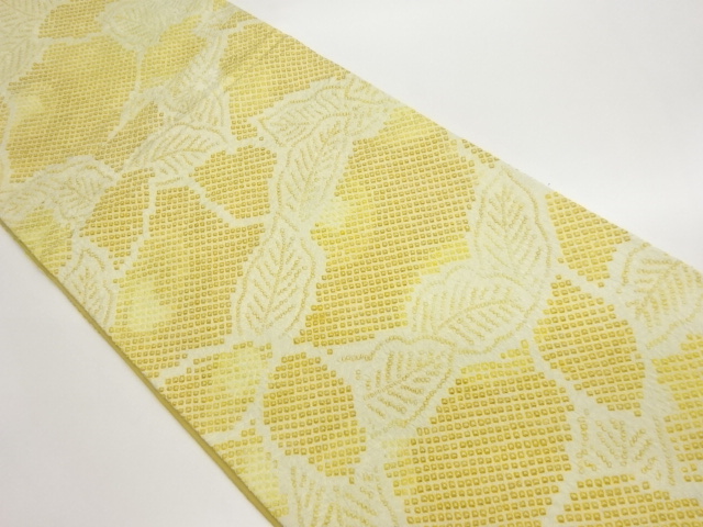 JAPANESE FUKURO OBI / ALL SHIBORI / LEAVES